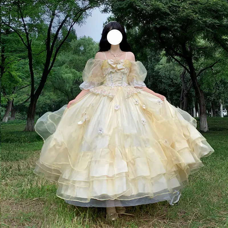 Vestido de princesa Daydream whirs Chicken Rolls Flower Marries Lolita, precioso vestido de fiesta Lolita, dulce Lolita OP vestidos