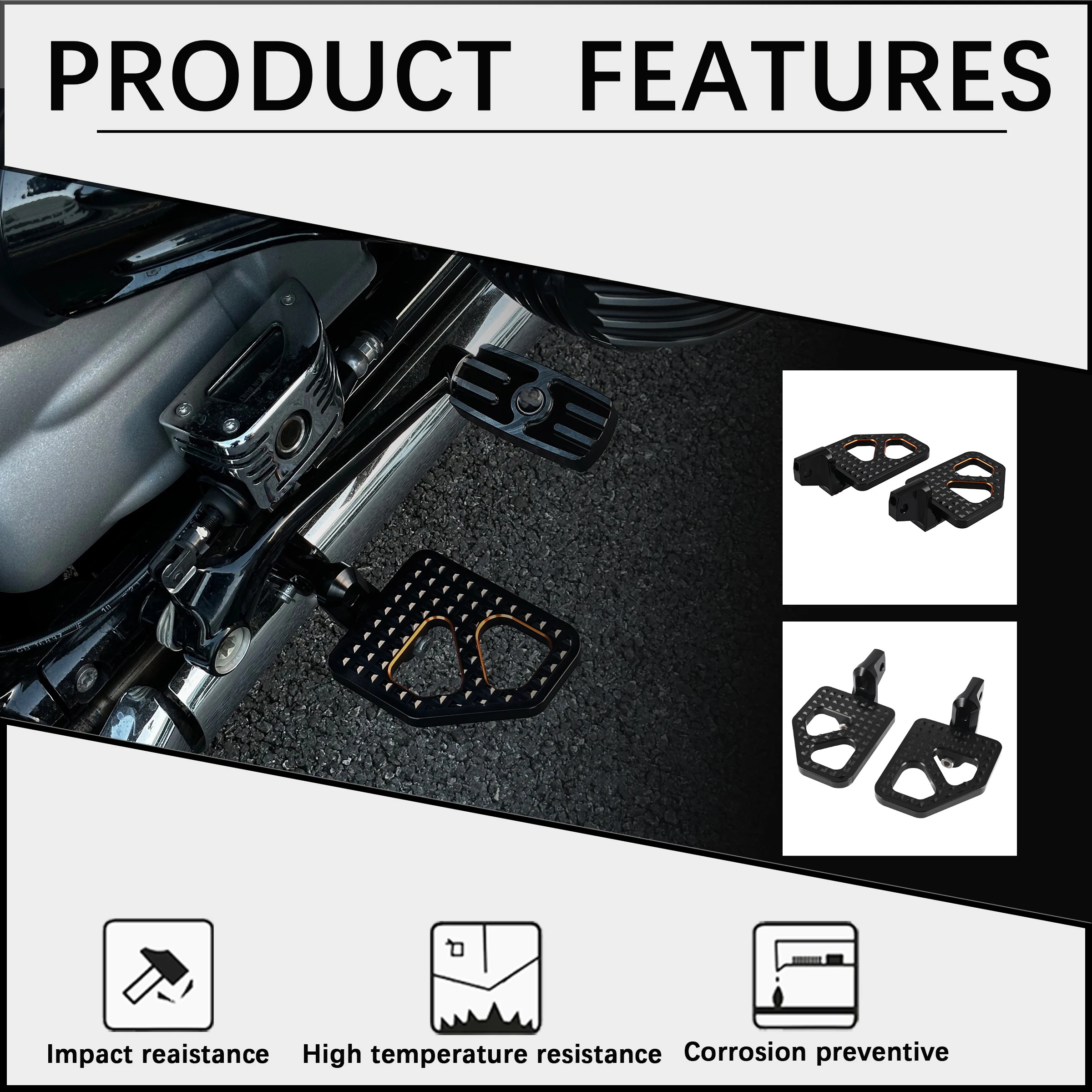 For BMW R18 Motorcycle Front Footboard Rustproof Scratch Resistant Driver Foot Pedal Motorbike Modification Accessories