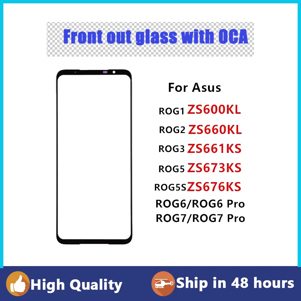 Сенсорный экран для Asus ROG Phone 7 6 Pro 5 5S 3 2 1 ZS673KS ZS676KS ZS660KL, ЖК-дисплей, переднее стекло, внешняя панель, запасная часть