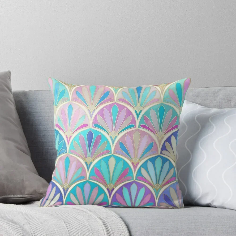 

Glamorous Twenties Art Deco Pastel Pattern Throw Pillow Custom Cushion Luxury Pillow Cover pillow