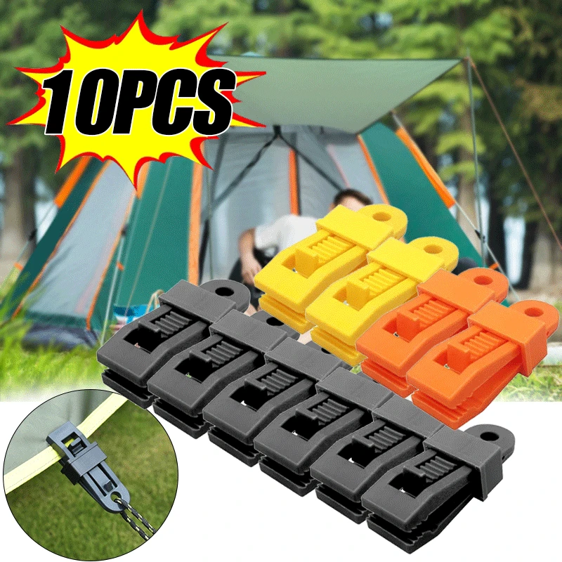 

10pcs Adjustable Heavy Duty Lock Grip for Tarp Shade Cloth Reusable Clamp for Curtains Windproof Camping Tent Clip Hook