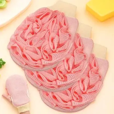 

3Pcs Exfoliating Mitt Double-Sided Shower Sponge Body Scrubber Deep Cleansing Glove Dead Skin Remover Bath Scrub Brush Hand