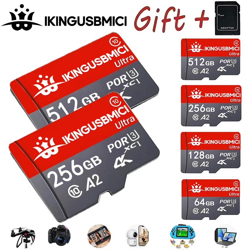 Premium TF Cards 256GB 128GB 32GB Micro TF SD Card SD Cards Memory Card UHS-I 4K 4K for Phone/E-Reader/Gaming Console
