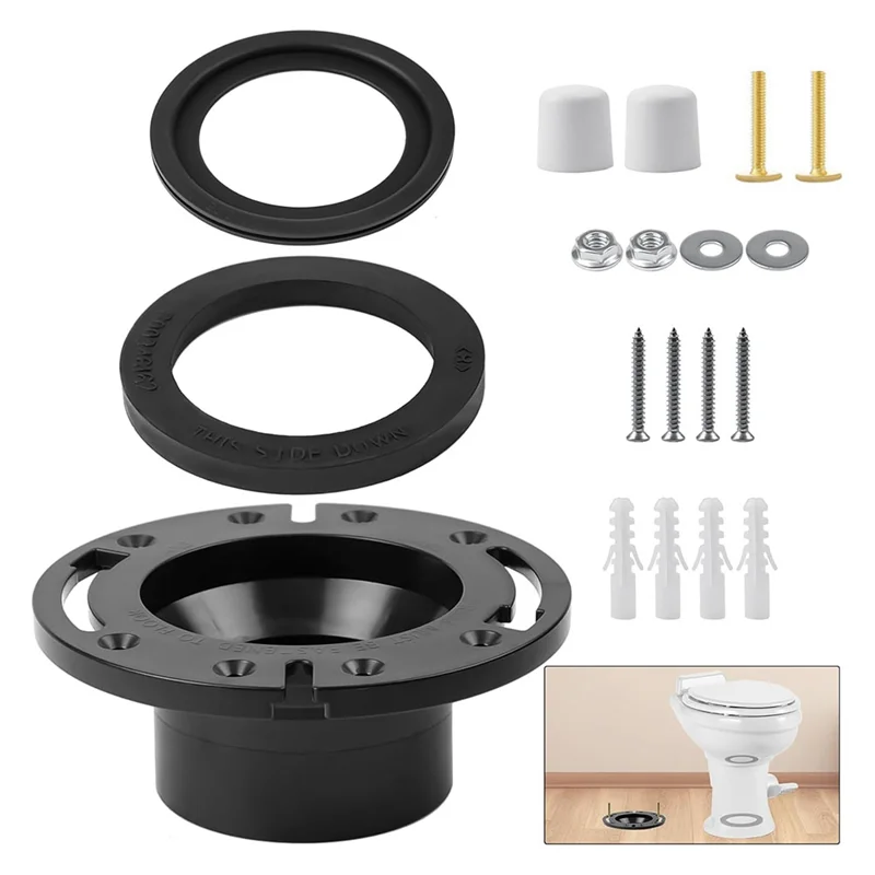 ABKY-สำหรับโดเมติก 300 310 320 RV ชุดอะไหล่ทดแทนห้องน้ำประกอบด้วยซีล, หน้าแปลนพื้นและซ็อกเก็ต 3 นิ้ว (385345892)