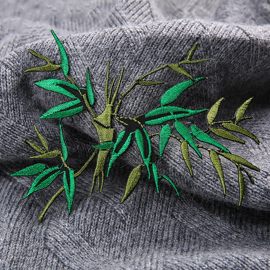 1Pc Bamboo Iron on Patches for Clothes Applique Sewing Embroidery Patch Diy Badges for Jackets Dress T Shirt