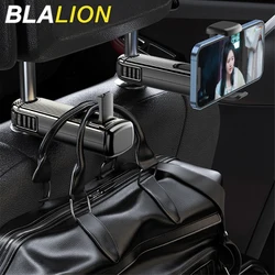 BLALION 2 in 1 Car Headrest Hook Phone Car Holder Hanger Portable Seat Back Hanger Storage Hook Phone Holder Auto Fastener Clip