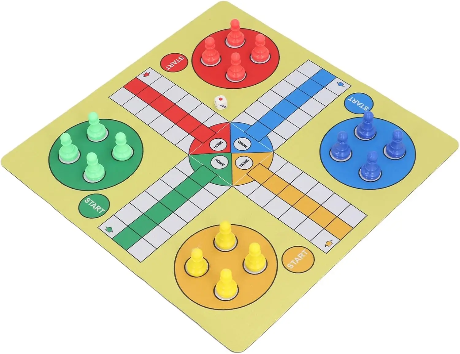 

Ludo Chess Set,Folding Board Game Pad with 16 Chess Pieces 1 Dice Family Ludo Learning Game for Kids Adults