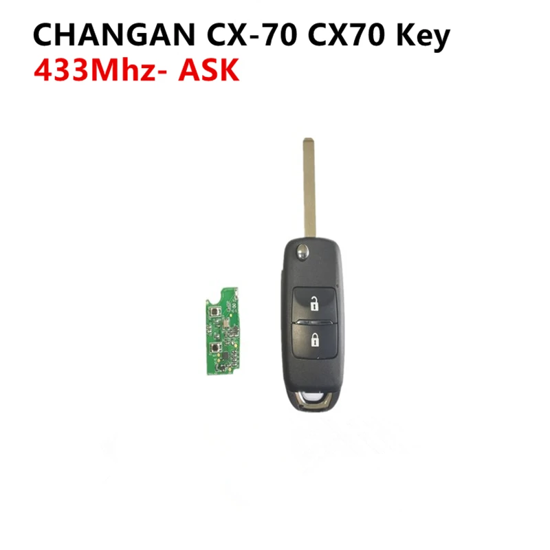 Car FOB Remote Key for CHANGAN CX-70 Changan CX70 Folding Remote Key 433Mhz FSK ASK ChangAn Car Key