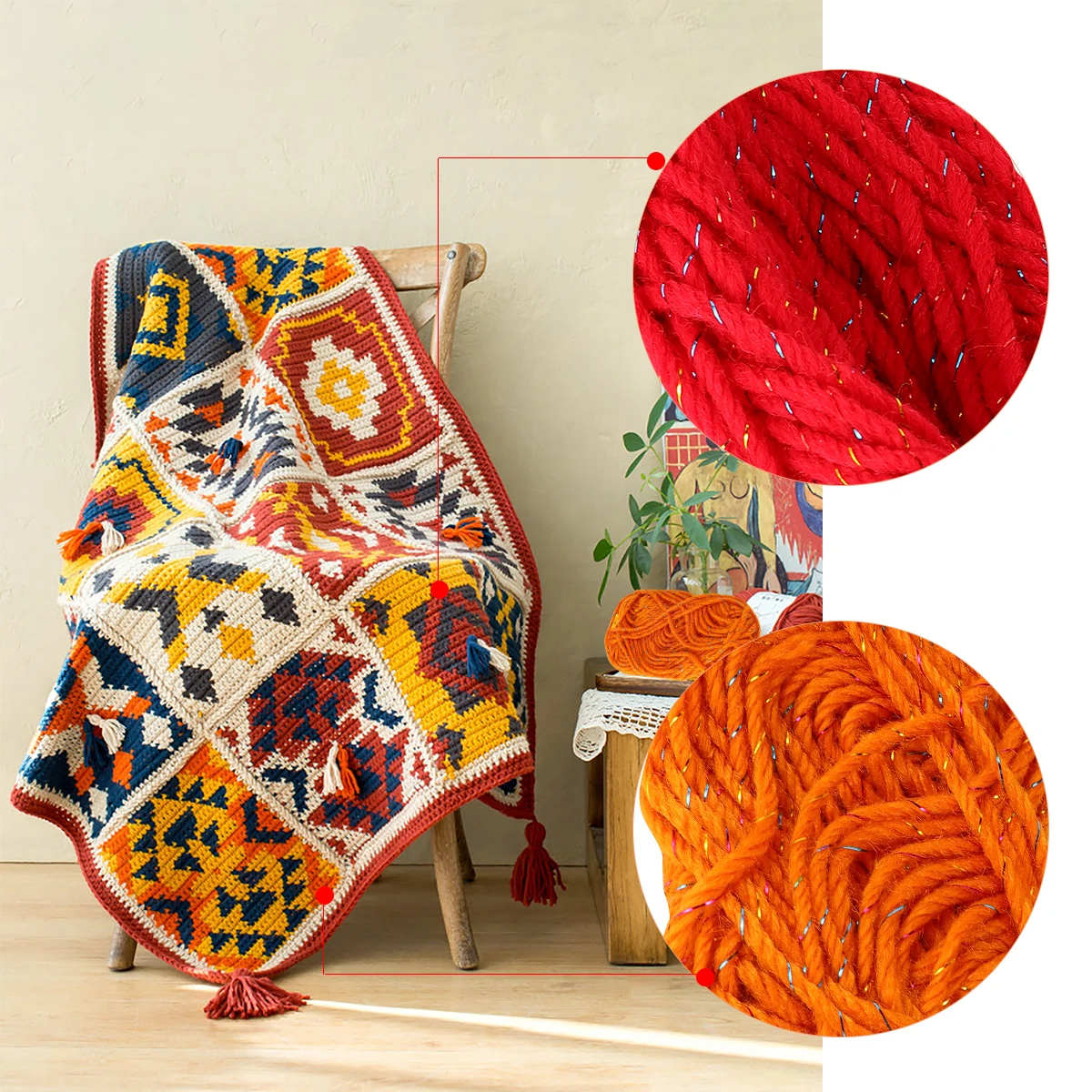 

12pcs DIY Knitting Woolen Yarn Handmade Chunky Crocheting Accessories Felting Soft Premium Quality Long Lasting