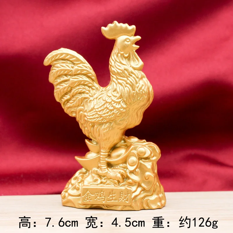 Manufacturer Wholesale Golden Rooster Ornament Twelve Zodiac Rooster Cock Large Lucky Rooster Home Decor Craft Ornament