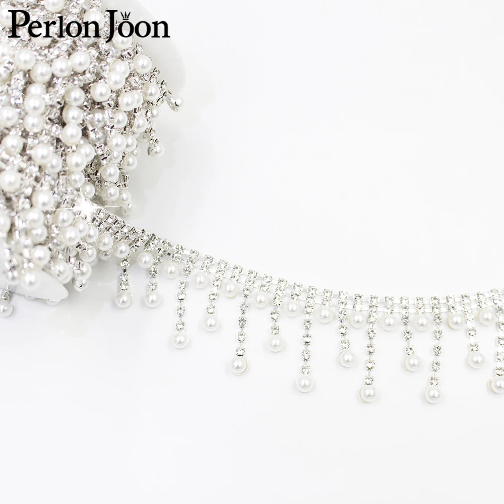 Bridal Wedding Dress Shoes Decoration Accessories Crystal Ribbon Pearl Rhinestone Trim fringe Chain ML172