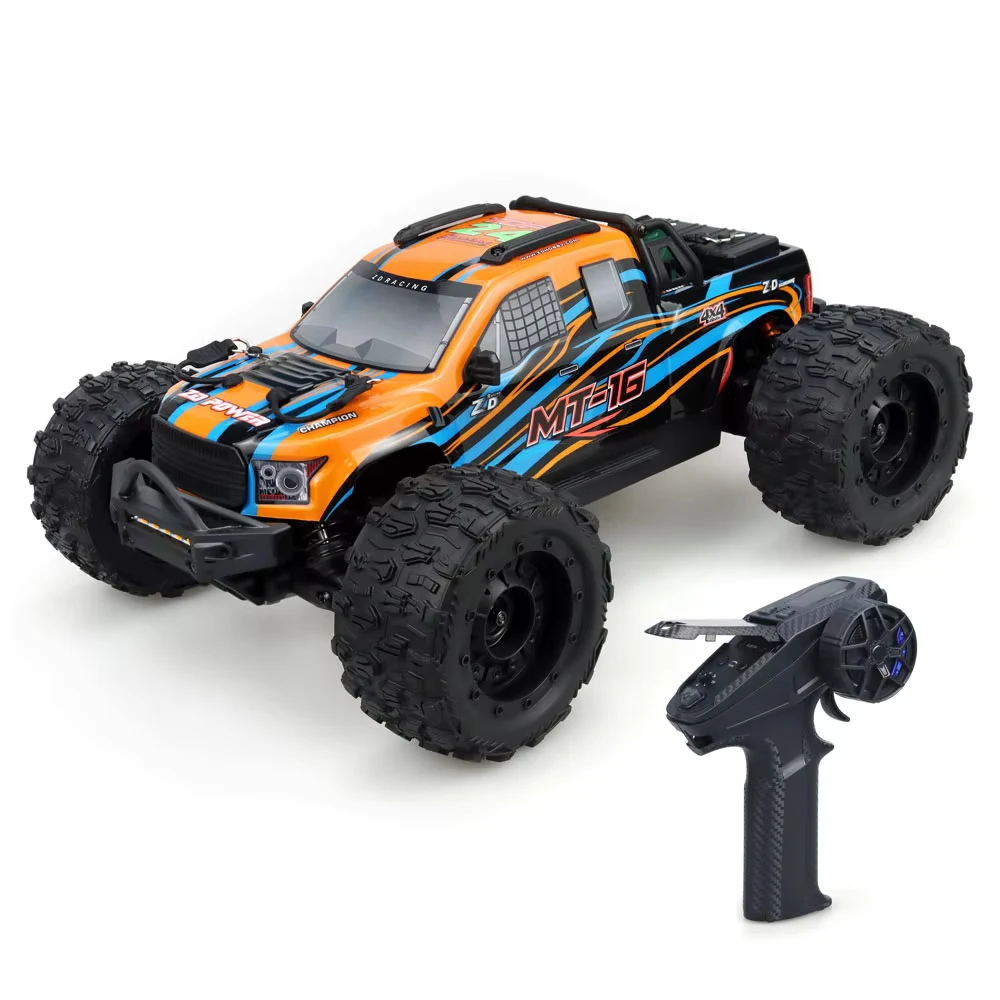 ZD Racing MT-16 MT16 1:16 1/16 3S Brushless Monster Truck Max 80km/h 2.4Ghz 2CH Remote Control 120m Distance RC Toy Gift