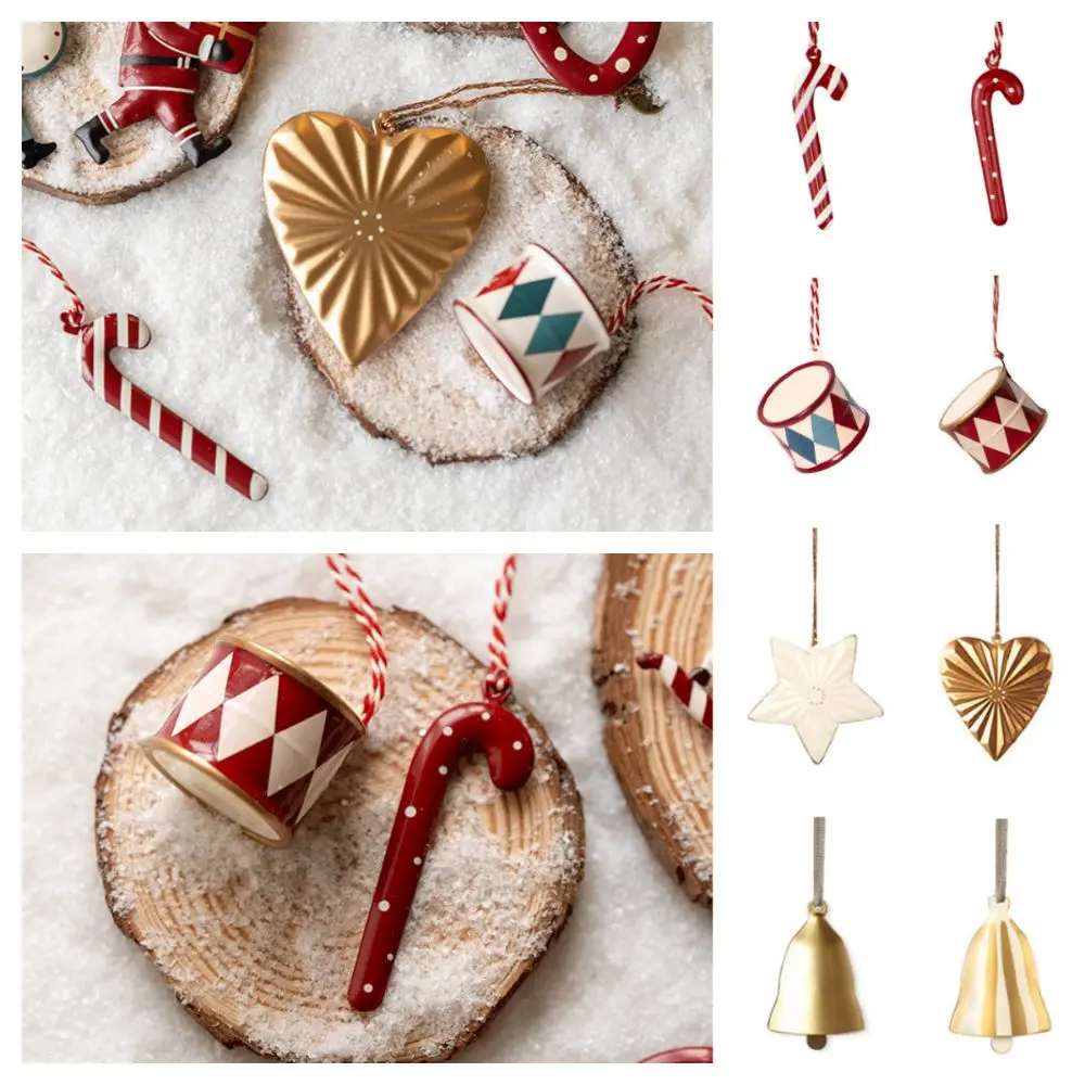 

Multicolor Christmas Hanging Decoration Cartoon Cane Drum Nordic Hang Pendants Craft Festival Favors Embellishment Festival