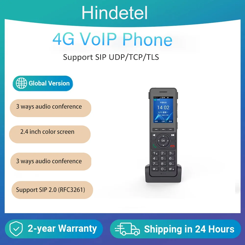 

Hindetel lte wifi 2.4G Cordless Phone SIP VOIP hotspot recording ip phone Cordless 4G SIP Phone Desktop VoIP