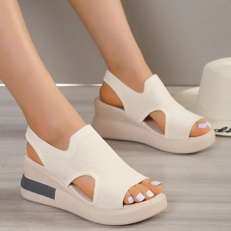 Summer Women Platform Sandals Wedge Slip-on Designer Casual Elegant Comfortable Cheap Products and  Fish Toe