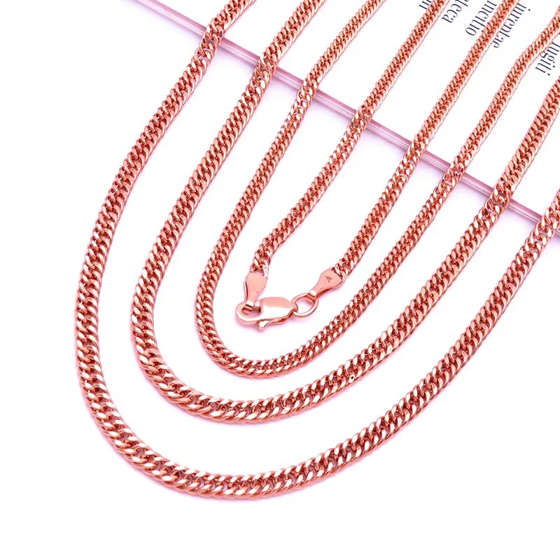 Classic Copper plated rose gold Long Chunky Necklace New Fashion Chains Hip Hop Style Stacked Party fashion Jewelry