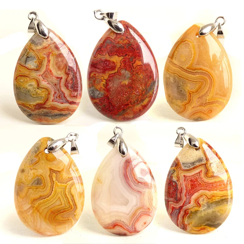 

Высокое качество Pendentif Настоящее натуральное сумасшедшее кружево агат цепи с каменными подвесками ожерелье для женщин и мужчин ювелирных изделий BK996H