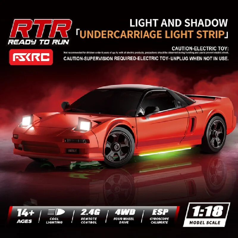 

HB RC Cars HB-RP1801 - 1:18 Scale Pop-Up Headlight Drift Car, 4WD Electric Model with Independent Suspension Ideal Gift for Kids