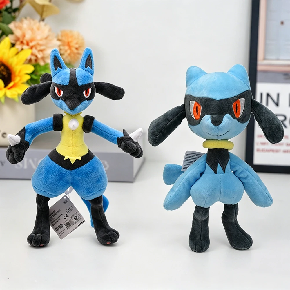 Lucario Riolu Plush Toy Mega Evolved Lucario Riolu Soft Stuffed Doll Cartoon Anime Games Plushies Halloween Gifts