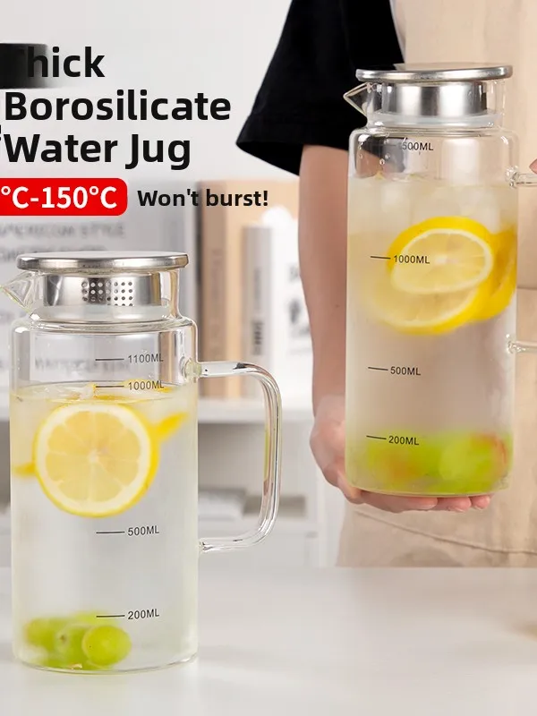 

Новая термостойкая кастрюля из высококачественного боросиликатного стекла 2026 года с большой емкостью и утолщенными стенками, в европейском стиле, для напитков