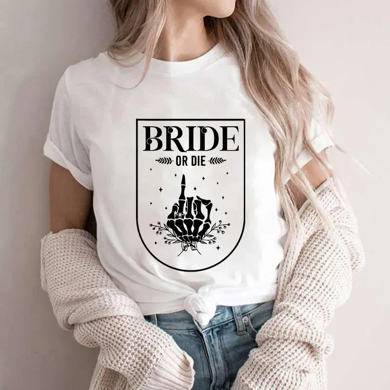 Bride To Be T-shirt for Women Til Death Do Us Bridal Party Outfit Bride or Die Shirt Funny Bachelorette Party Tshirt Hen Do Tops