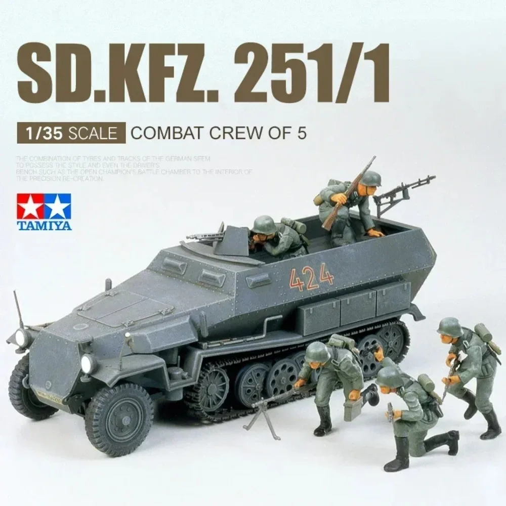 1/35 TAMIYA model 35020  Sd.Kfz.251/1 Half-track Armoured Vehicle assembly Scale diy toys
