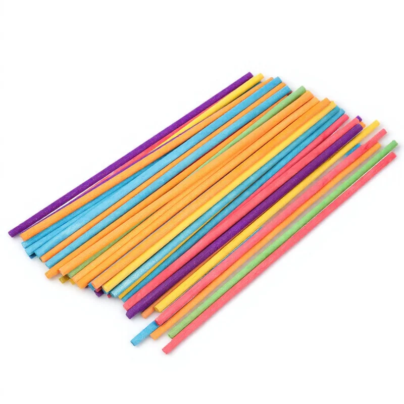 100 قطعة من أعواد الخشب الصلب الطبيعي أدوات الضرب الموسيقية التعليمية للأطفال التنمية المعرفية حواف مستديرة آمنة