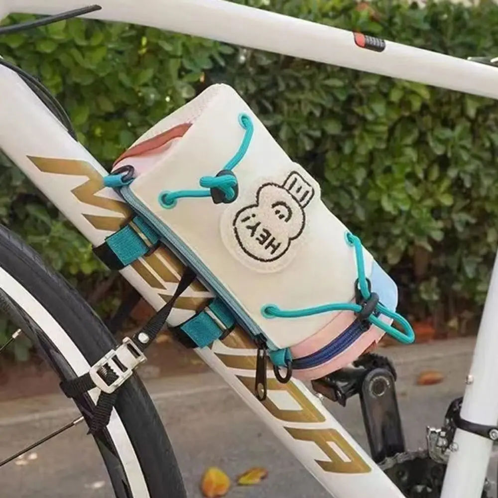 

Polyester Bike Frame Tube Bag Storage Waterproof Bicycle Handlebar Bag Large Capacity Adjustable Bicycle Frame Pouch