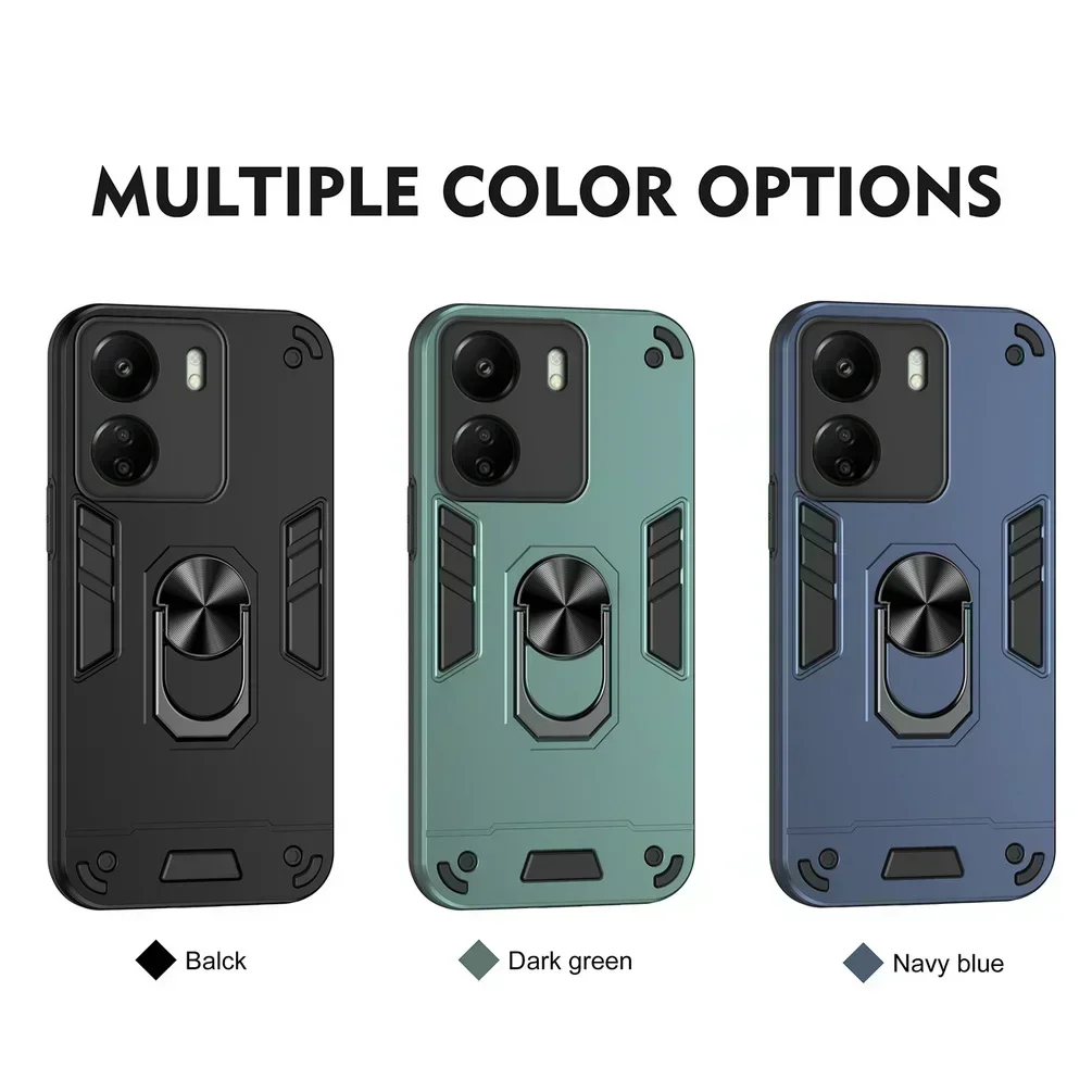 Multiple Layers Car Holder Stand case for Xiaomi Redmi 13C 12 12C 10C 10 A2 A1 Redmi Note 13 Pro 12 11 Camera Protection Cover