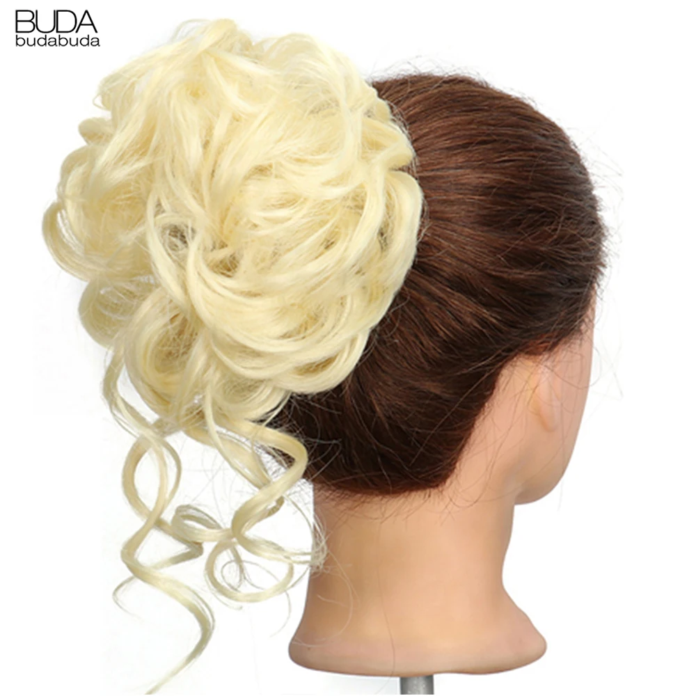 Peluca sintética de Chignon Topknot, banda elástica resistente al calor, extensiones de donas de pelo rizado, accesorio para mujer, pieza de cabello