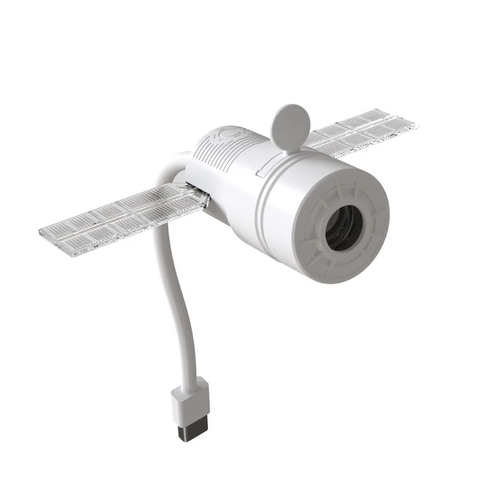Adjustable Focus Star Projector 360 Degree Rotation USB Powered Night Light Star Patterns Space Design Satellite Projector