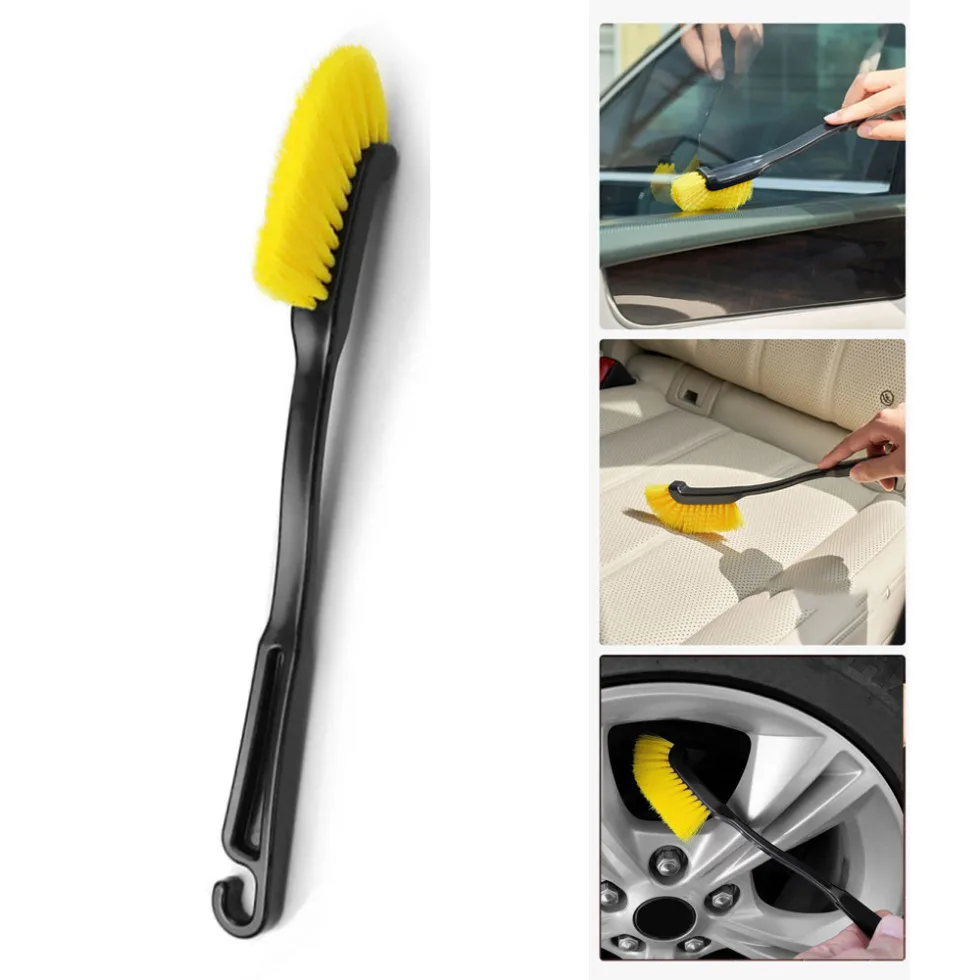 

1pc Auto Washing Cleaner Tool Car Tire Wash Cleaning Detail Brushes Plastic Handle Car Wheel Brush Rim Detailing Brush