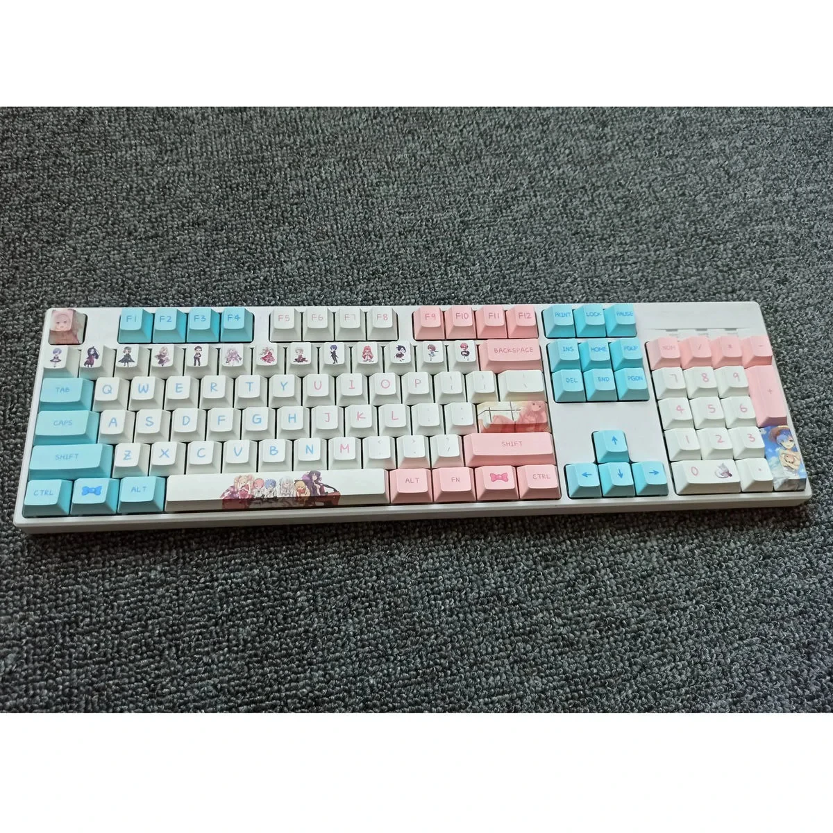 138 Keys/set Re In A Different World From Zero Keycap PBT Dye Subbed Lightproof Keycaps Cartoon Anime Cherry Profile Key Caps