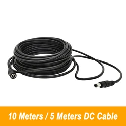 5M 10M DC12V Power Extension Cable 5.5mm*2.1mm Connector Male To Female For LED Lamp CCTV Security Camera Black Power Cable Cord