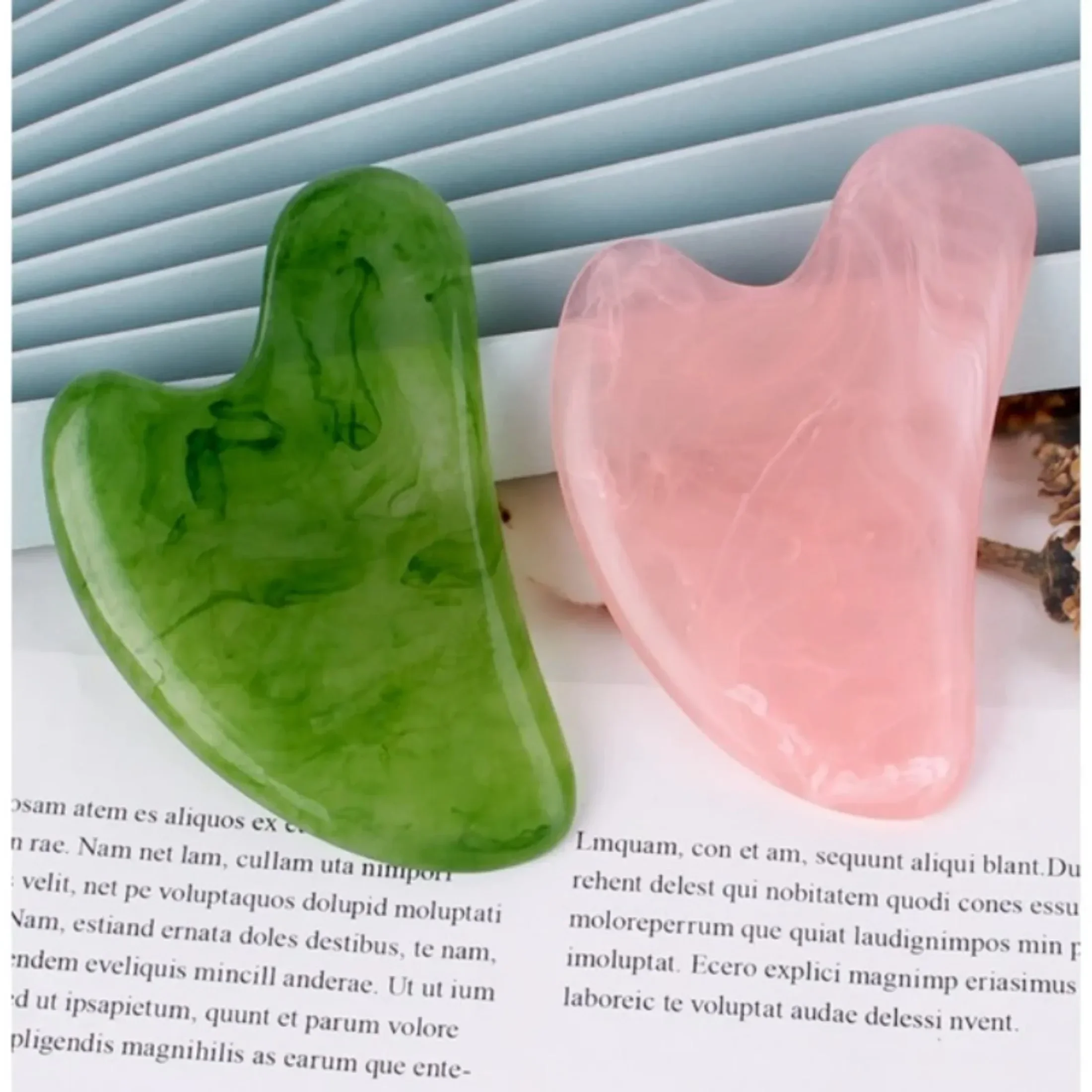 Natural Jade Stone Gua Sha Massage Board Rose Quartz Guasha Plate Jade Face Massager Scrapers Tools for Face Neck Back Body