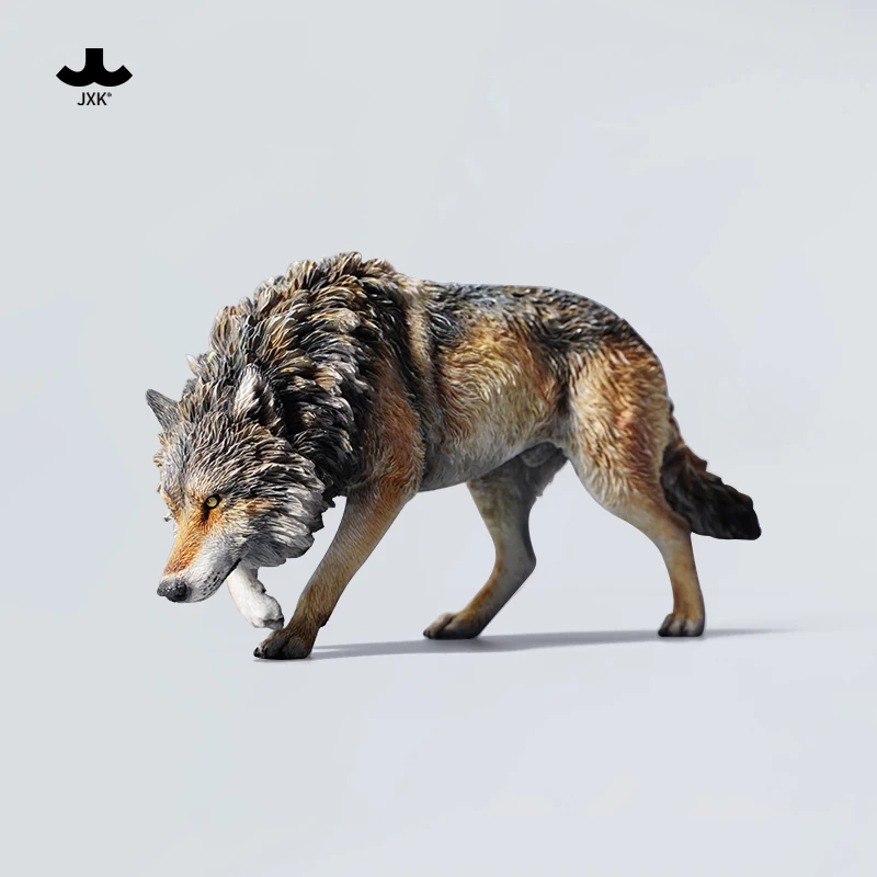 

In Stock Jxk 1/6 North American Grey Wolf Simulation Grassland Wolf Animal Surrounding Ornament Gk Handheld Model Toy Troop Doll