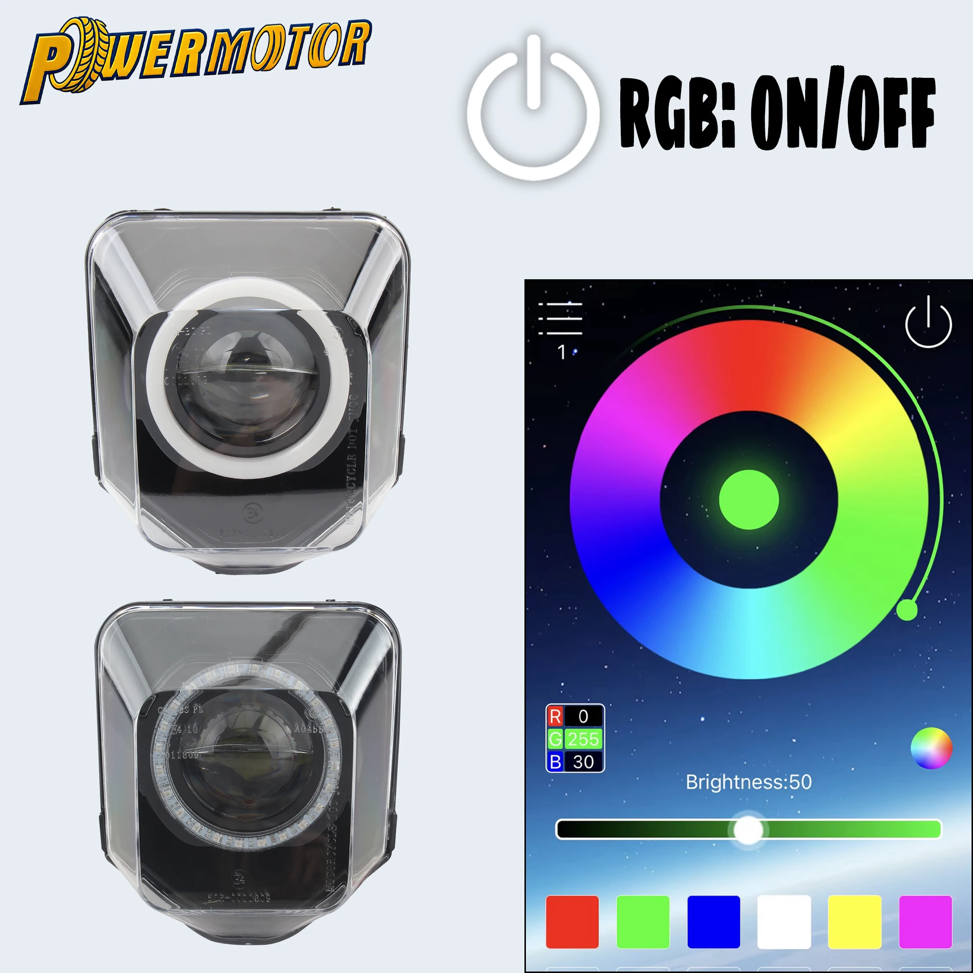 

Enduro Headlight For Husqvarna 701 SM TE FE Motocross RGBW LED Head Light App Control Angel Eye 125 250 300 2014–2024 Supermoto