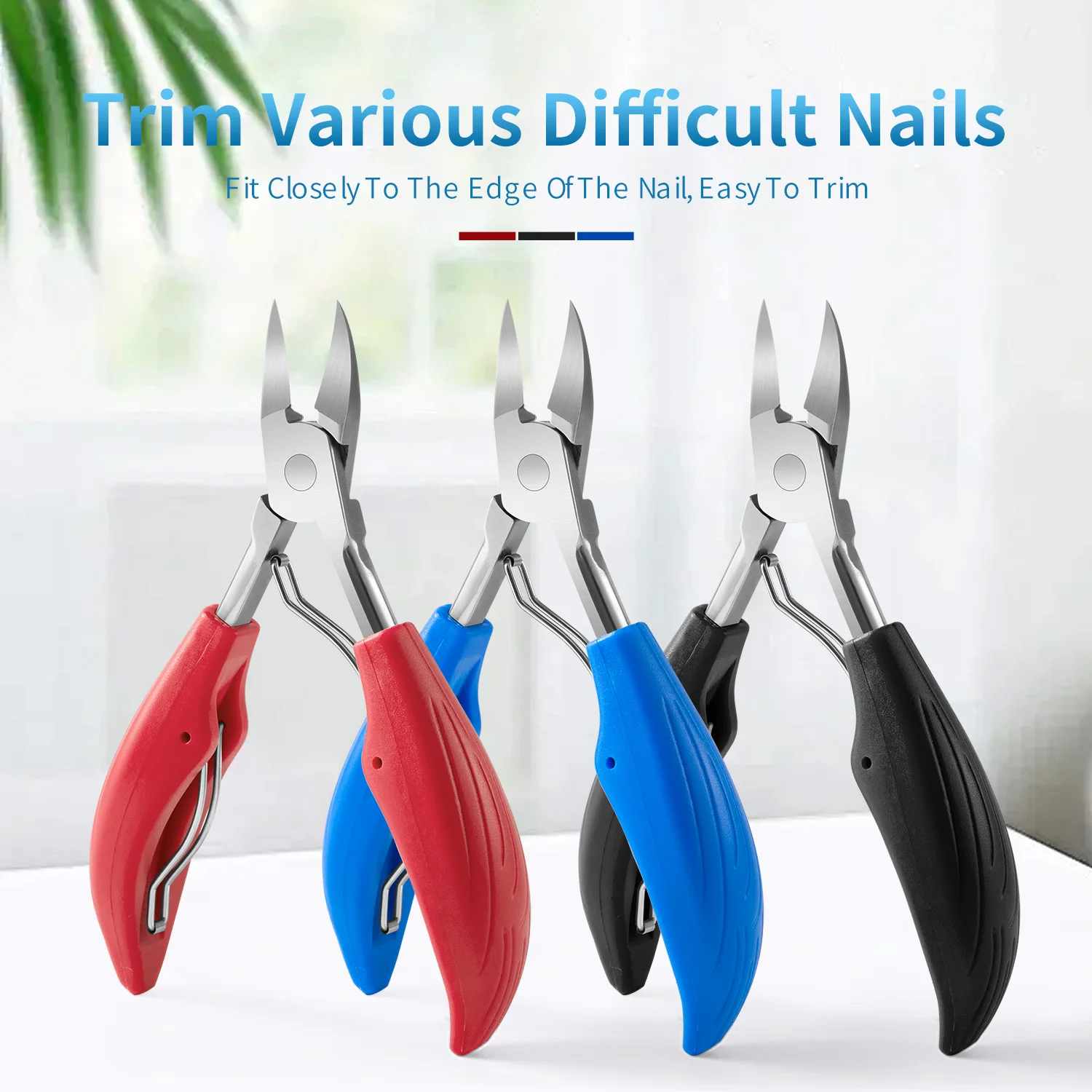 1/4 قطعة الفولاذ المقاوم للصدأ تو مسمار المقص ل نام/سميكة أظافر شفرة منحنية باديكير أداة المتقلب قبضة مريحة العناية بالقدم