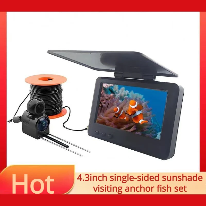 

4,3-дюймовая подводная камера для поиска рыбы с широким углом обзора, инфракрасным ночным видением и мониторингом высокого разрешения с защитой от солнца
