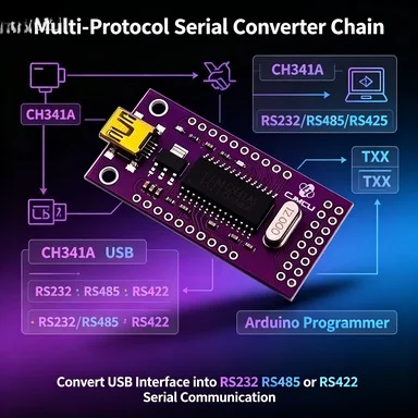 CH341A USB to Serial Converter Module CJMCU-341, RS232 RS485 RS422 Programmer, 3.3V/5V for STM32/PLC