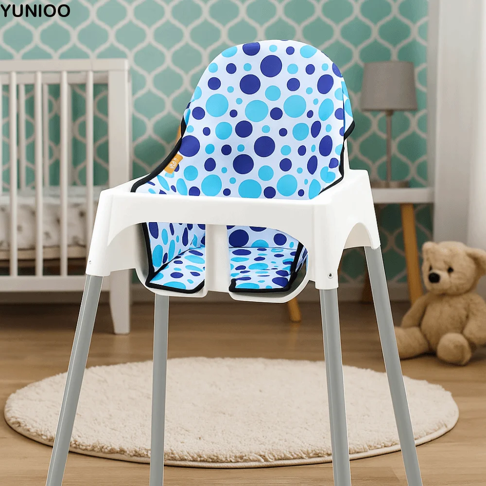 

Soft Baby Dining Chair Seat Cover Breathable Polka Dots Breathable Pad Liner Comfortable Yellow High Chair Accessories Eatting