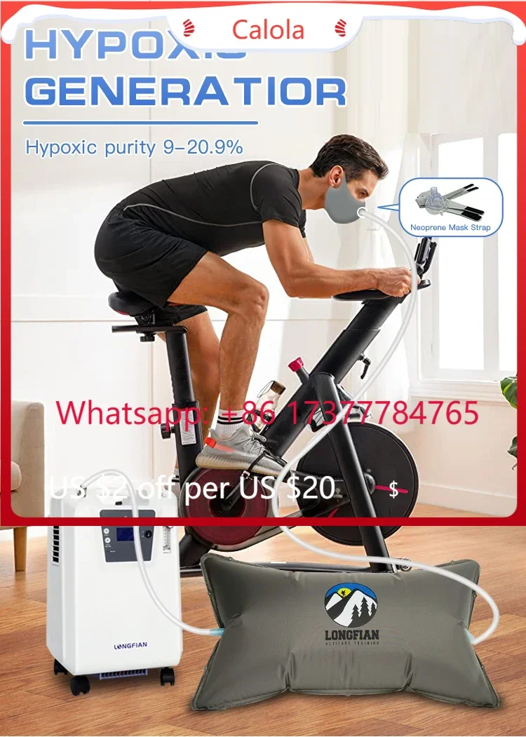 Applications in exercise: Intermittent hypoxia therapy, hypoxia breathing training, hypoxia altitude generator.