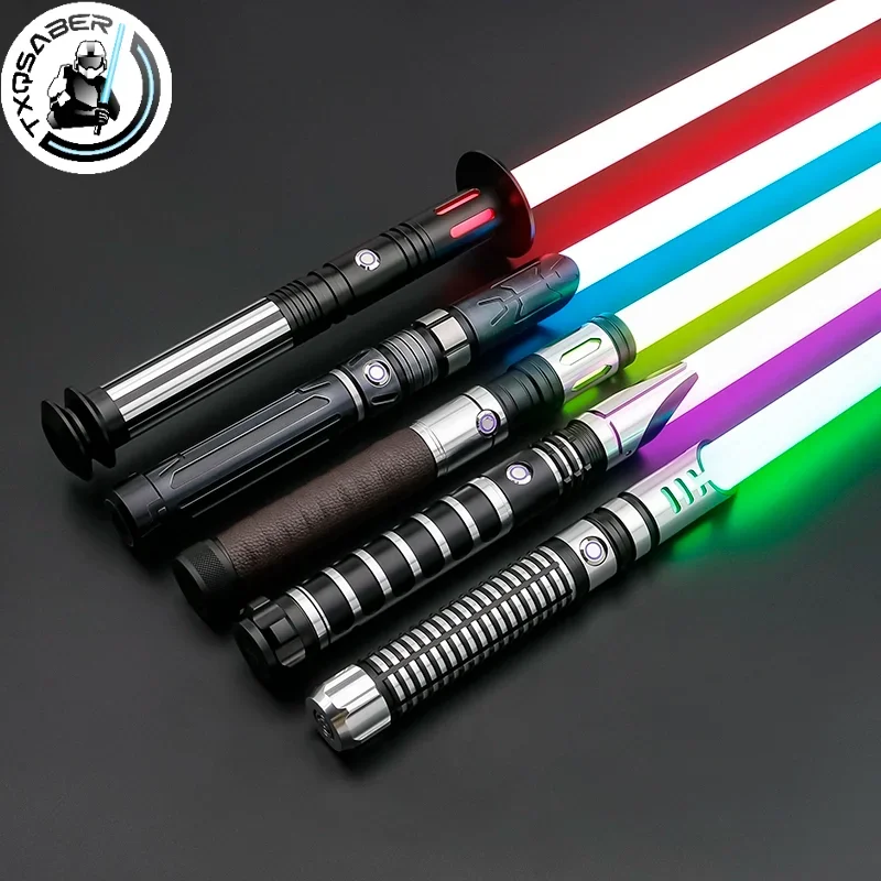 

TXQSABER Heavy Dueling RGB / Neo Pixel Smooth Lightsaber Colors Changing Metal Hilt Lock up Blaster Laser Jedi Sword Kids Toys