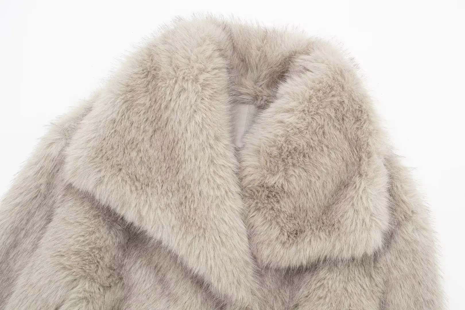 Women's Artificial Fur Coat with Large Lapel Short Fashionable Fox Fur Style Fluffy Plush Clothing for Ladies
