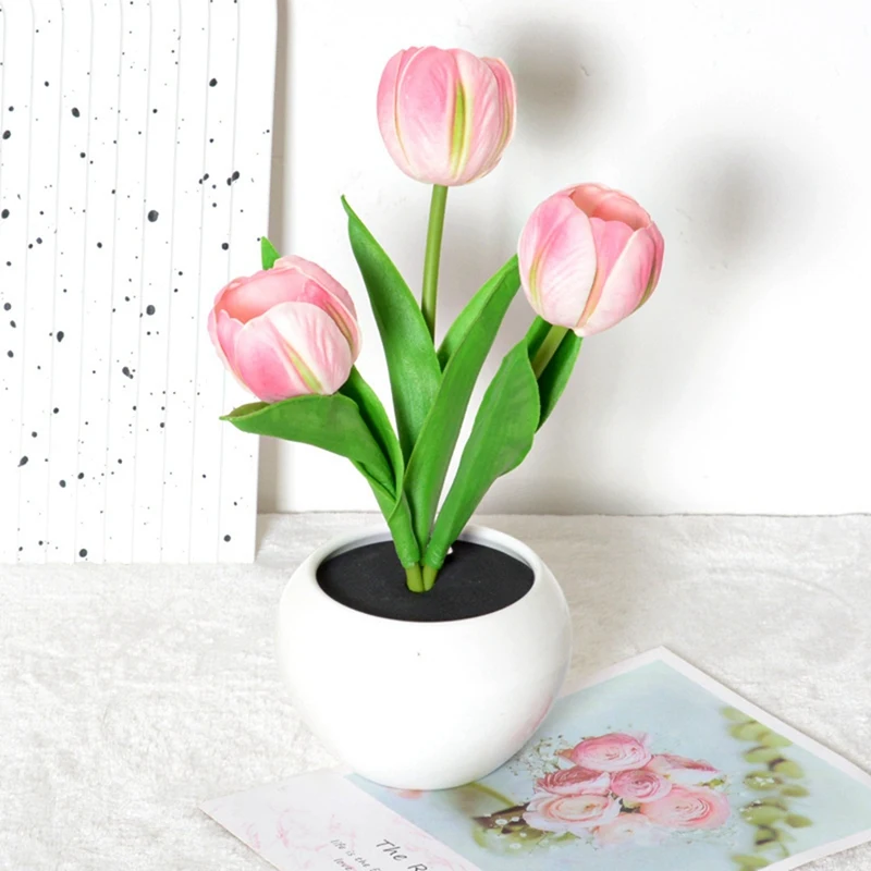 Tulip Lamp Lights Flower Desk Lamp Led Tulip Night Light For Living Room Bedroom