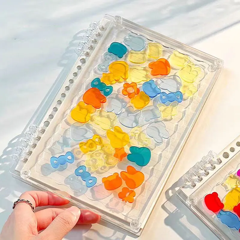 Notebook Transparente com Capa Acrílica, DIY Notebooks Papelaria, Loose Page Diário, Creative Note Book Supplies, A5, A6, 1 Conjunto