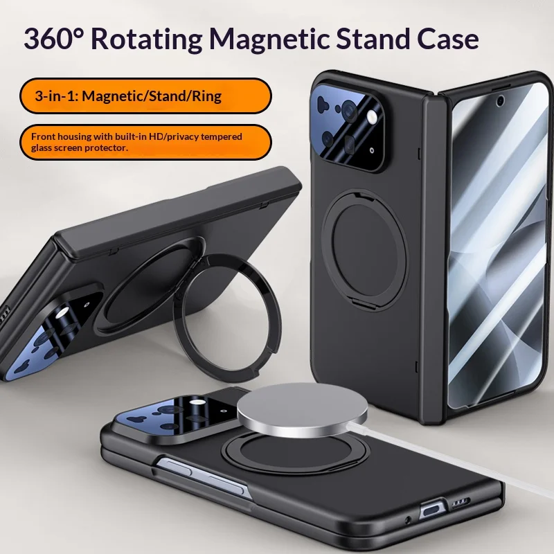 

360 ° Вращающийся держатель из поликарбоната, металлический держатель для объектива, защитный чехол для Google Pixel 10 Pro с гибким экраном, защита от падений, чехол для телефона