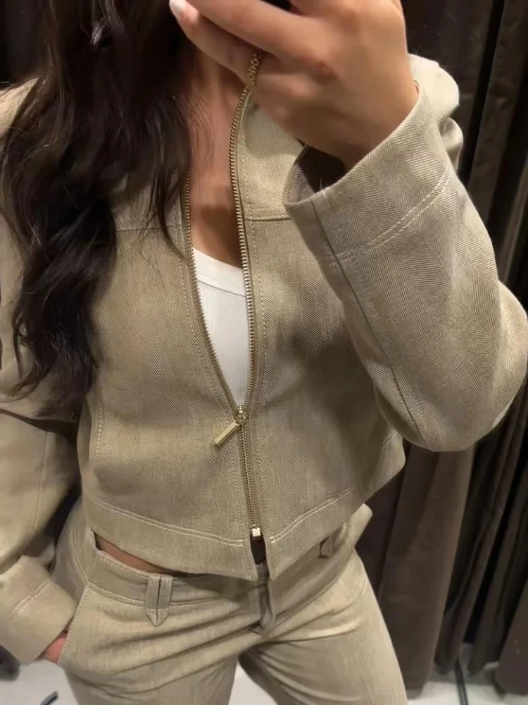 

Свободное пальто, комплекты брюк, женская элегантная куртка на пуговицах с длинными рукавами, плиссированные прямые брюки на молнии, весна-осень 2024, женский наряд