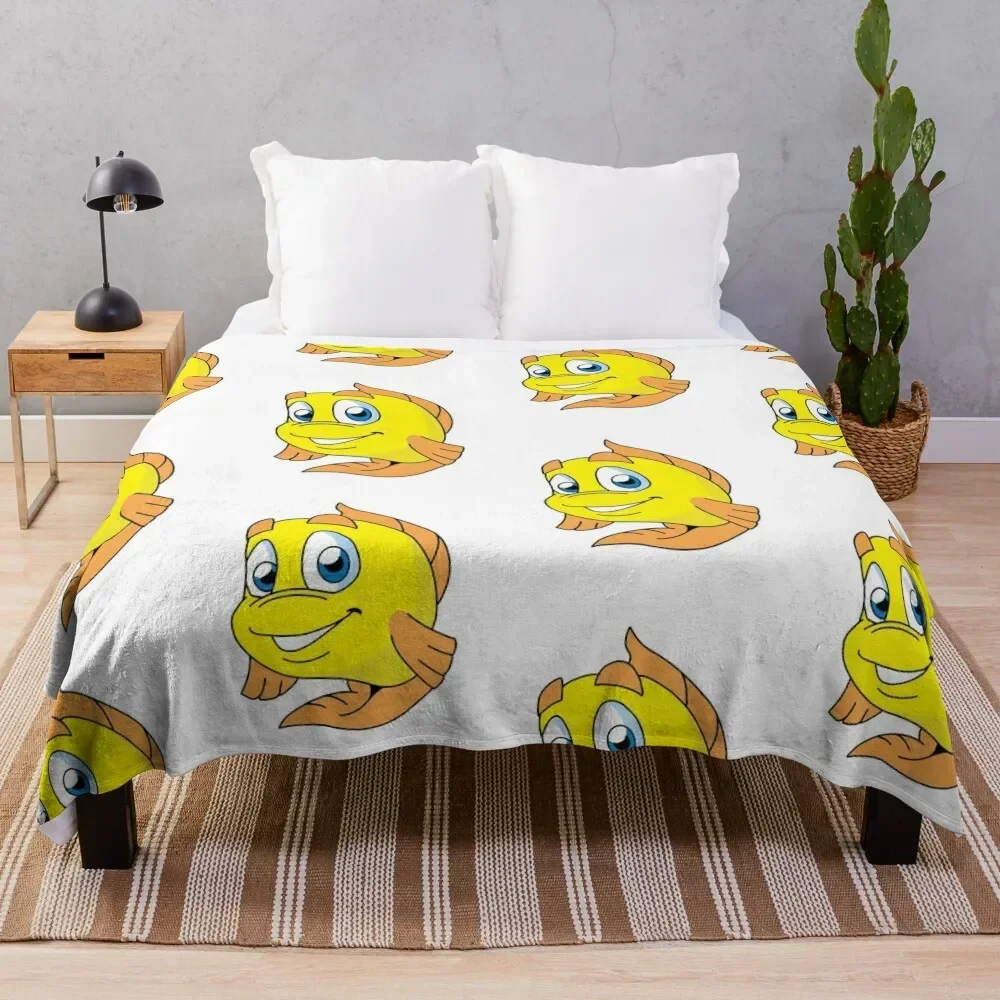 

Freddi Fish Throw Blanket Multi-Purpose Cute Plaid Soft Beds Blankets