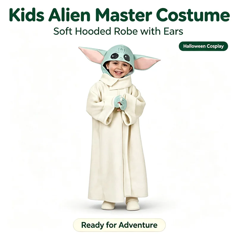 Alien Cosplay Yoda Baby Hut Kostüme Halloween Mandalorianer Robe Umhang Kleidung Jungen Mädchen Niedliche Verkleidung